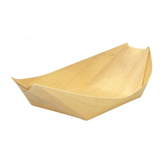 Heißer Verkaufs-Sushi-Boot-hölzernes Espen-Kiefer-Holz-umweltfreundliches hölzernes Boot für Plätzchen-Nachtisch-Sushi-Rolle