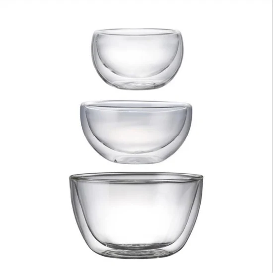 Großhandel Doppelwandige Glasschüssel im einfachen Stil Original-Salatschüssel Matcha-Tee-Glasschüssel